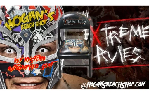 Hogan's Beach Shop Rey Mysterio "Extreme Rules" 2009 Autographed Seat 2 Hogan's Beach Shop Rey Mysterio "Extreme Rules" 2009 Autographed Seat