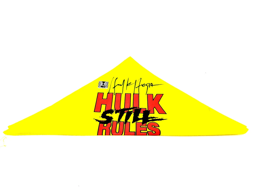 Hogan's Beach Shop AUTOGRAPHED APPAREL Hulk Hogan Signed Hulk Still Rules Bandana Hogan's Beach Shop AUTOGRAPHED APPAREL Hulk Hogan Signed Hulk Still Rules Bandana