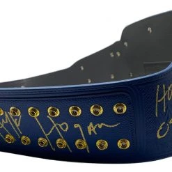 Hogan's Beach Shop AUTOGRAPHED TITLE BELTS Universal Championship Blue Replica Title Signed