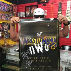 Hogan's Beach Shop Hollywood Hogan Signed Wrestlemania X8 Poster