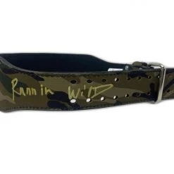 Hogan's Beach Shop Camo Hulkamania Weightbelt Signed (M) AUTOGRAPHED WEIGHT BELTS
