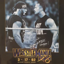 Hogan's Beach Shop AUTOGRAPHED POSTERS ICON VS ICON Wrestlemania 18 Poster