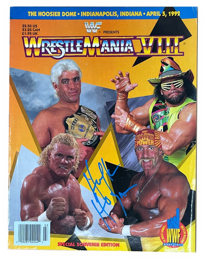 Hogan's Beach Shop WWF Wrestlemania VIII 8 Wrestling Magazine Program 1992 Autographed 1 Hogan's Beach Shop WWF Wrestlemania VIII 8 Wrestling Magazine Program 1992 Autographed