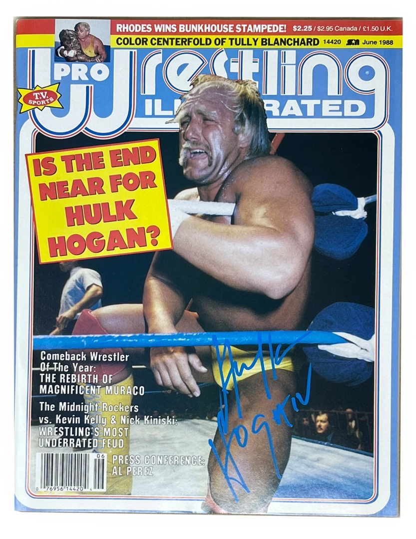 Hogan's Beach Shop Pro Wrestling Illustrated PWI Magazine June 1988 Hulk Hogan Tully Blanchard Autographed AUTOGRAPHED MEDIA Hogan's Beach Shop Pro Wrestling Illustrated PWI Magazine June 1988 Hulk Hogan Tully Blanchard Autographed AUTOGRAPHED MEDIA