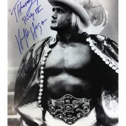 Hogan's Beach Shop Hulk Hogan Signed Thunderlips Black And White Poster