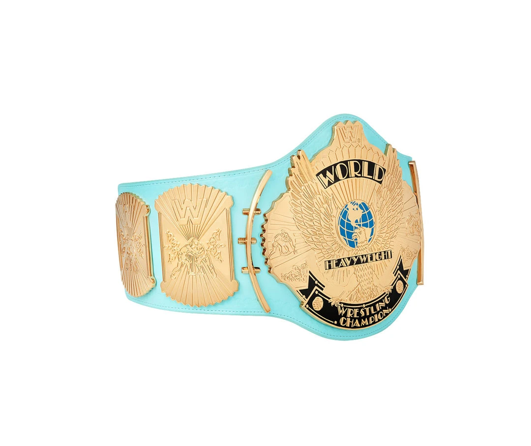 Hogan's Beach Shop BELTS Turquiose Replica Winged Eagle WWE Championship Title Belt 3 Hogan's Beach Shop BELTS Turquiose Replica Winged Eagle WWE Championship Title Belt