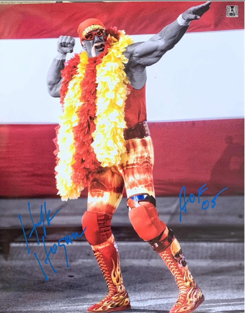 Hogan's Beach Shop Hulk Hogan Bow & Arrow Signed Poster 16X20 AUTOGRAPHED POSTERS 1 Hogan's Beach Shop Hulk Hogan Bow & Arrow Signed Poster 16X20 AUTOGRAPHED POSTERS
