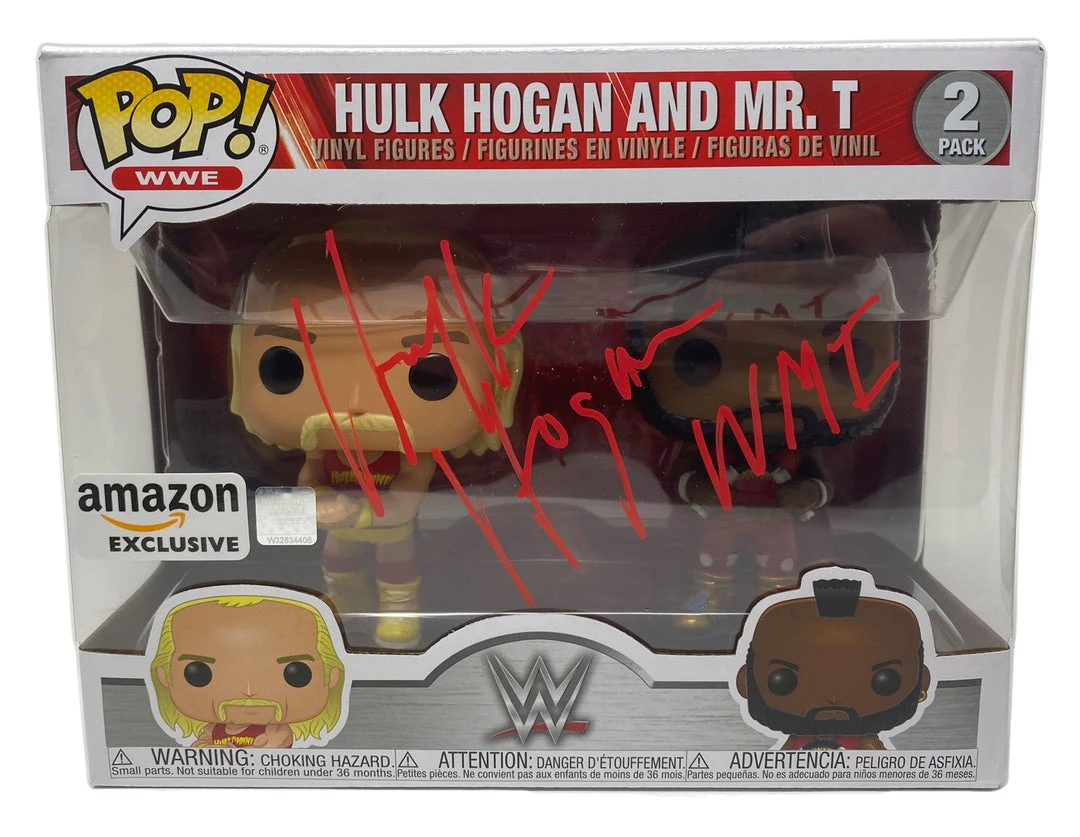Hogan's Beach Shop Hulk Hogan & Mr. T, Hulkamania 2 Pack,Red Amazon Exclusive (51720) Signed Funko Pop! WWE - Hogan's Beach Shop Hulk Hogan & Mr. T, Hulkamania 2 Pack,Red Amazon Exclusive (51720) Signed Funko Pop! WWE -