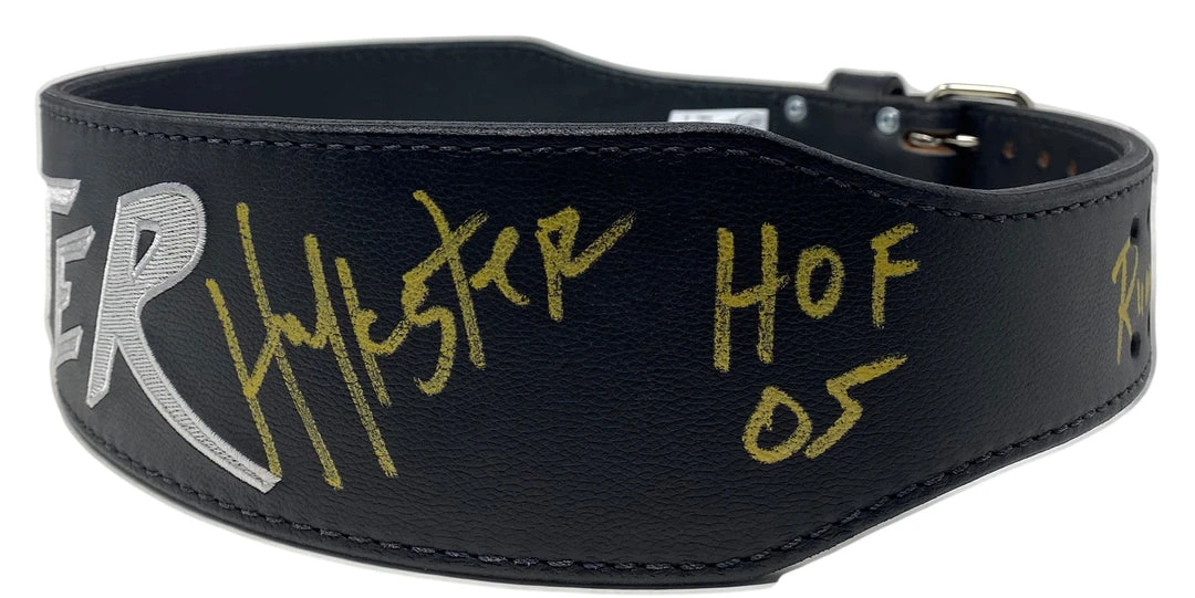 Hogan's Beach Shop Hulkster Signed Weight Belt Black W/Coa 3 Hogan's Beach Shop Hulkster Signed Weight Belt Black W/Coa