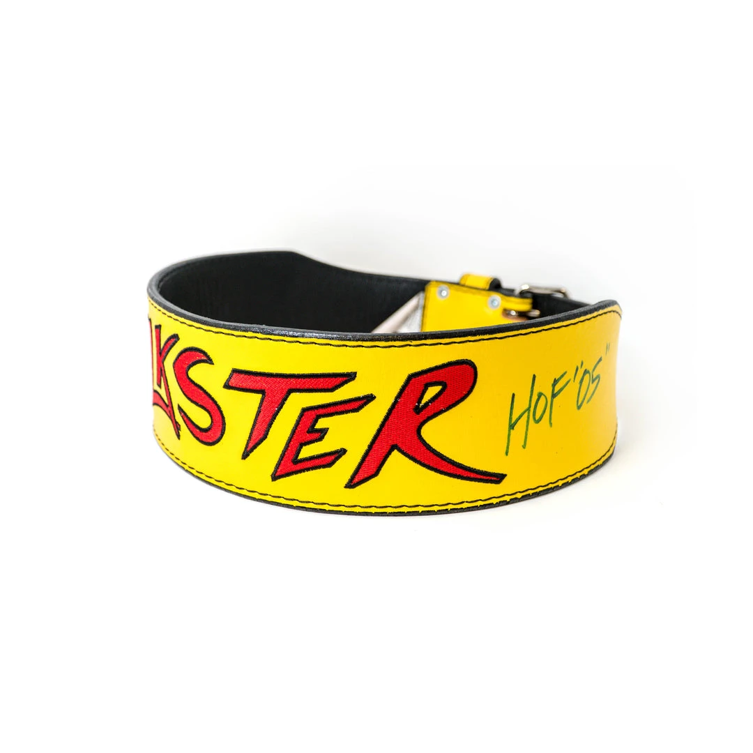 Hogan's Beach Shop Yellow Signed Hulkster Weight Belt AUTOGRAPHED WEIGHT BELTS 2 Hogan's Beach Shop Yellow Signed Hulkster Weight Belt AUTOGRAPHED WEIGHT BELTS