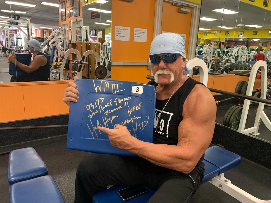 Hogan's Beach Shop Hulk Hogan Signed Wrestlemania III Pontiac Sliverdome Seat #3 2 Hogan's Beach Shop Hulk Hogan Signed Wrestlemania III Pontiac Sliverdome Seat #3