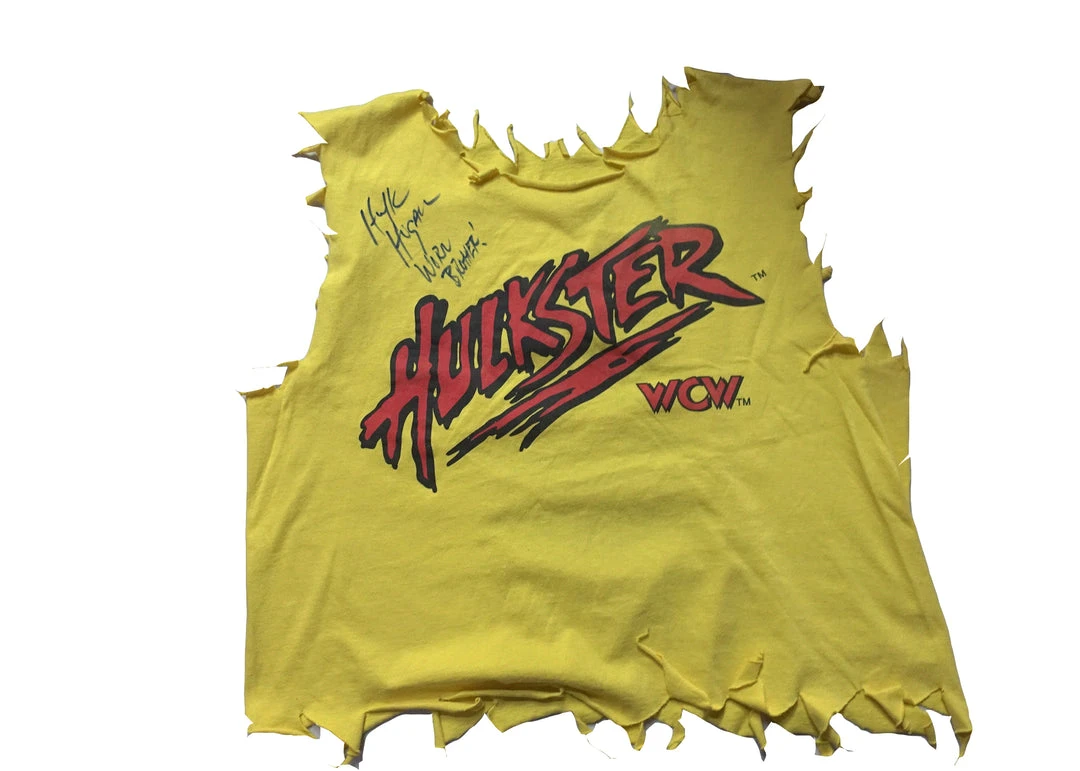 Hogan's Beach Shop WCW Hulk Hogan Ringworn Ring Worn Hulkster T-shirt SIGNED Hogan's Beach Shop WCW Hulk Hogan Ringworn Ring Worn Hulkster T-shirt SIGNED