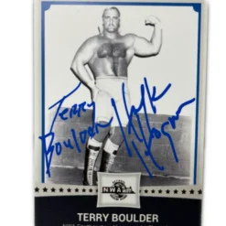 Hogan's Beach Shop TRADING CARDS Signed 1979 "Terry Boulder" NWA Southeast Heavy Weight Champion Card